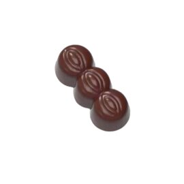 Schokoladenform  • Kugel-Dreierreihe | 24 Mulden | Muldenmaß 47 x 19 x 17 mm  L 275 mm  B 135 mm Produktbild
