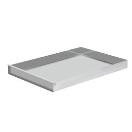 B-WARE | Schnittkuchenblech mit Vorsatzschiene, Aluminium, Materialstärke: 1,5 mm, 580 x 400 x H 50 mm, Sonderposten: Transportschaden: KleineBeulen und Kratzer Produktbild