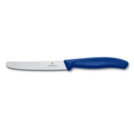 Tafelmesser SwissClassic | Kunststoffgriff blau Wellenschliff Klingenlänge 110 mm Produktbild