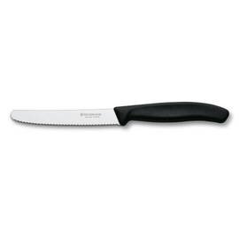 Tomatenmesser | Tafelmesser SWISS CLASSIC gerade Wellenschliff | schwarz | Klingenlänge 11 cm Produktbild