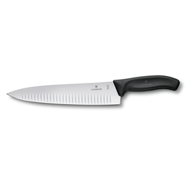 Kochmesser SWISS CLASSIC | Klingenlänge 25 cm | Kullenschliff | Grifffarbe schwarz L 38,6 cm Produktbild