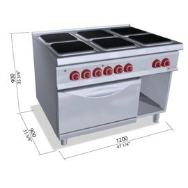 Elektroherd SE9PQ6+FE Gastronorm 400 Volt 31,5 kW | Backofen | geschlossener Unterbau|1 Tür Produktbild