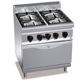 Gasherd MACROS 700 G7F4+FG1 Gastronorm | 4 Kochstellen | Backofen Produktbild