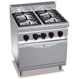 Gasherd G7F4+FG Gastronorm 28,8 kW | Backofen | Brennerwanne aus Edelstahl Produktbild