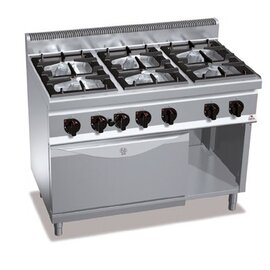 Gasherd MACROS 700 G7F6+FG Gastronorm | 6 Kochstellen | Backofen | Unterbau geschlossen|1 Tür Produktbild