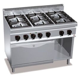 Gasherd MACROS 700 G7F6+FE1 Gastronorm 230 Volt | 6 Kochstellen | Backofen | Unterbau geschlossen Produktbild