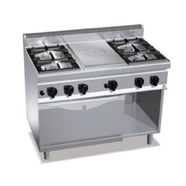 Glühplattenherd MACROS 700 G7T4P4F+FG Gastronorm | 5 Kochstellen | Backofen | Unterbau halboffen Produktbild