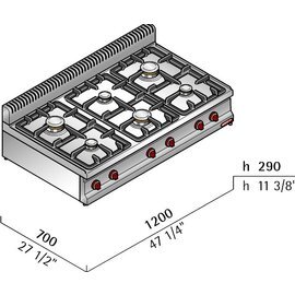 Gasherd G7F6BE 18,6 kW | Elektrozündung Produktbild