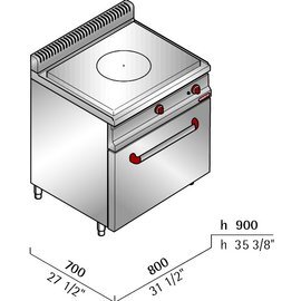 Gasherd G7TP+FG1 Gastronorm 17 kW | Backofen Produktbild