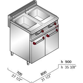 Gas-Nudelkocher CPG80E MACROS 700 Standgerät | 2 x 30 ltr Produktbild