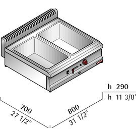 Tisch-Elektro-Wasserbad CONSTANT E7BM8B MACROS 700 Gastronorm  • 2400 Watt Produktbild