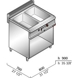 Elektro-Wasserbad MACROS 700 Gastronorm  • 2400 Watt | Unterbau offen Produktbild