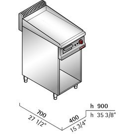 Elektro-Bratplatte MACROS 700 E7FL4M • glatt | 230 Volt 4,8 kW 1 Phase Produktbild