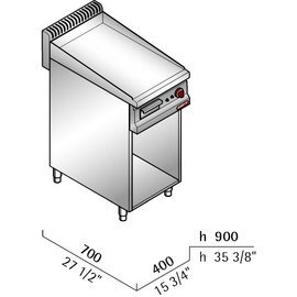 Elektro-Bratplatte MACROS 700 E7FL4MP/SX • glatt | 230 Volt 4,8 kW 1 Phase Produktbild