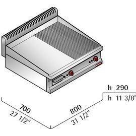 Elektro-Bratplatte MACROS 700 E7FM8B-2 • glatt | gerillt | 230 Volt 8 kW 1 Phase Produktbild