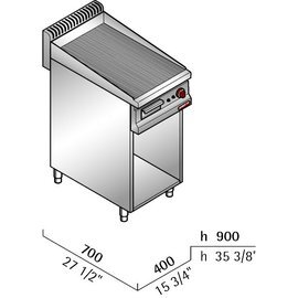 Elektro-Bratplatte MACROS 700 E7FR4M • gerillt | 400 Volt 4,8 kW Produktbild