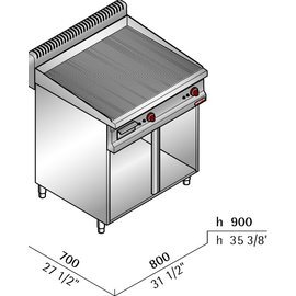 Elektro-Bratplatte MACROS 700 E7FR8MP-2 • gerillt | 230 Volt 9,6 kW 1 Phase Produktbild