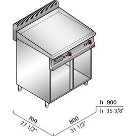 Gas Bratplatte MACROS 700 G7FL8M-2/SX • glatt 13,8 kW (Gas) Produktbild