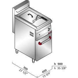 Gas-Standfritteuse TURBO GL10M | 1 Becken 1 Korb 10 ltr 6,9 kW (Gas) Produktbild