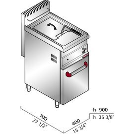 Gas-Standfritteuse TURBO GL20M | 1 Becken 1 Korb 20 ltr 6,5 kW (Gas) Produktbild