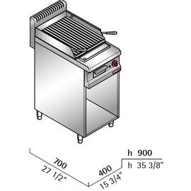 Lavastein-Grill PLG40M MACROS 700 Standgerät geschlossen | 1 Tür 7 kW  H 900 mm Produktbild