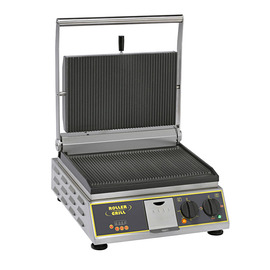 Kontaktgrill PREMIUM | 230 Volt | Gusseisen emailliert • gerillt • gerillt Produktbild