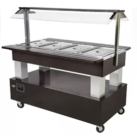 Warmbuffet SB 40 CB | passend für 4 x GN 1/1 mit Hustenschutz | wengefarben Produktbild