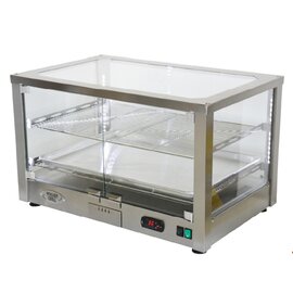 Panorama-Warmhaltevitrine WD 780 SI edelstahlfarben 3 Ebenen 1200 Watt 230 Volt  L 780 mm  B 490 mm  H 480 mm Produktbild