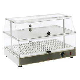 Warmhaltevitrine GN 1/1 Panoramadisplay 650 Watt 230 Volt  L 590 mm  B 350 mm  H 390 mm Produktbild