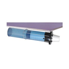 Becherspender zur Tischbefestigung Sentry® transparent blau  L 597 mm | passend für Becher-Ø 79 - 114 mm Produktbild