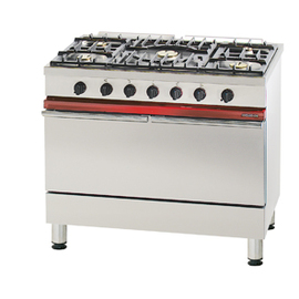 5-Flammen-Gasherd mit großem Elektrobackofen mit Grill, Serie "Ambassade", Maße gesamt: 1000 x 650 x H 900, inkl. 1 Rost, 1 Backblech, 1 Fettpfanne Produktbild