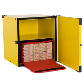 Pizza-Transportkoffer gelb | 2 Einschübe | 700 mm x 490 mm H 520 mm Produktbild