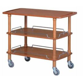 Servierwagen CLP 2003 | walnussfarben | 3 Borde | 4 Lenkrollen Produktbild