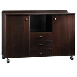 Serviceschrank fahrbar schwarz | 1360 mm x 480 mm H 950 mm Produktbild