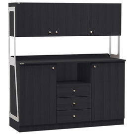 Serviceschrank fahrbar schwarz | 1370 mm x 480 mm H 1530 mm Produktbild