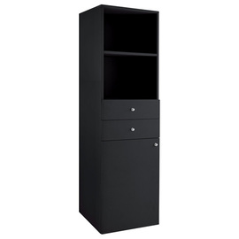 Serviceschrank schwarz | 450 mm x 490 mm H 1440 mm Produktbild