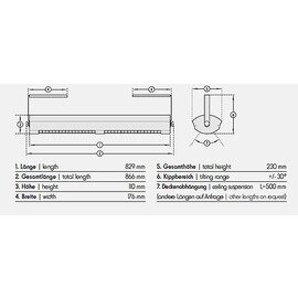 Infrarotheizstrahler 2800 weiß zur Wand- | Deckenmontage 2,8 kW ohne Schalter  L 829 mm Produktbild 1 S