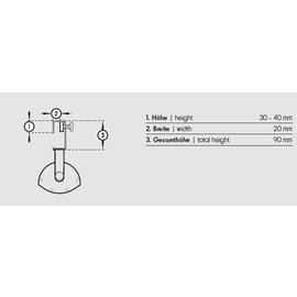 Sprossenhalterung, klein, für Wärmestrahler, titan, 30- 40mm x 20, (ohne Strahler) Produktbild 1 S