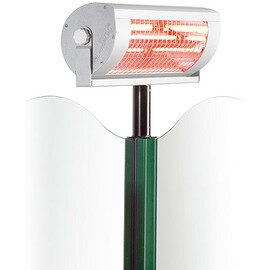 9100023 Windschutz-Pfostenhalterung, Farbe: weiß, Einsteckhöhe 182 mm, Breite 41 mm, sichtbare Höhe 19,5 mm, ohne Strahler Produktbild