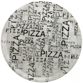 Pizzateller Ø 330 mm NAPOLI WHITE & BLACK Schriftzugmuster "Pizza" weiß | schwarz Produktbild
