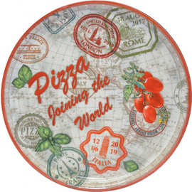 Pizzateller Ø 330 mm NAPOLI CHARME Vollflächendekor rot Produktbild