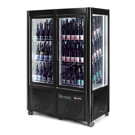 Panorama Kühlvitrine ENOTECA 800 WINE BAR schwarz 230 Volt | Rostablagen Produktbild