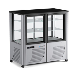 Panoramavitrine 460 F Mini silberfarben 1270 mm x 700 mm H 1280 mm Produktbild