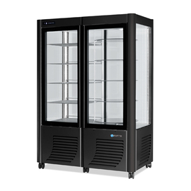 Panoramavitrine 800G schwarz 1270 mm x 700 mm H 1840 mm Produktbild