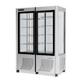 Panoramavitrine 800G silberfarben 1270 mm x 700 mm H 1840 mm Produktbild