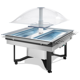 Kaltbuffet CUPOLA Edelstahl | Tablettrutsche | elektrische Abdeckhaube Produktbild
