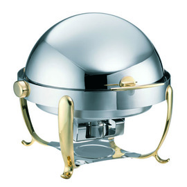 Chafing Dish Royal Gold rund mit Rolldeckel Ø 550 mm Produktbild