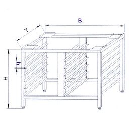 Untergestell für Kombidämpfer | 860 x 703 x H 700 mm Produktbild