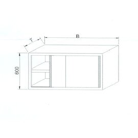 Wandhängeschrank KGT - 083 mit Schiebetüren  L 800 mm  B 400 mm  H 600 mm Produktbild