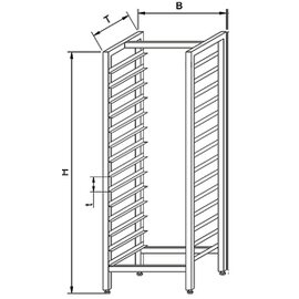 Regal Edelstahl 480 mm 610 mm  H 1800 mm Bordabstand 150 mm Produktbild